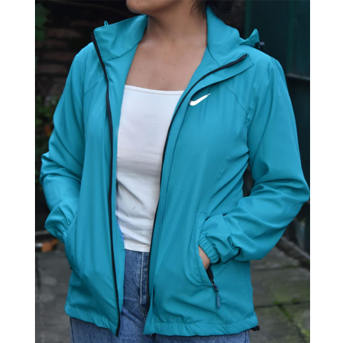 Women's Navy Blue Hooded Wind Resistant/Water Repellent Windbreaker Jacket